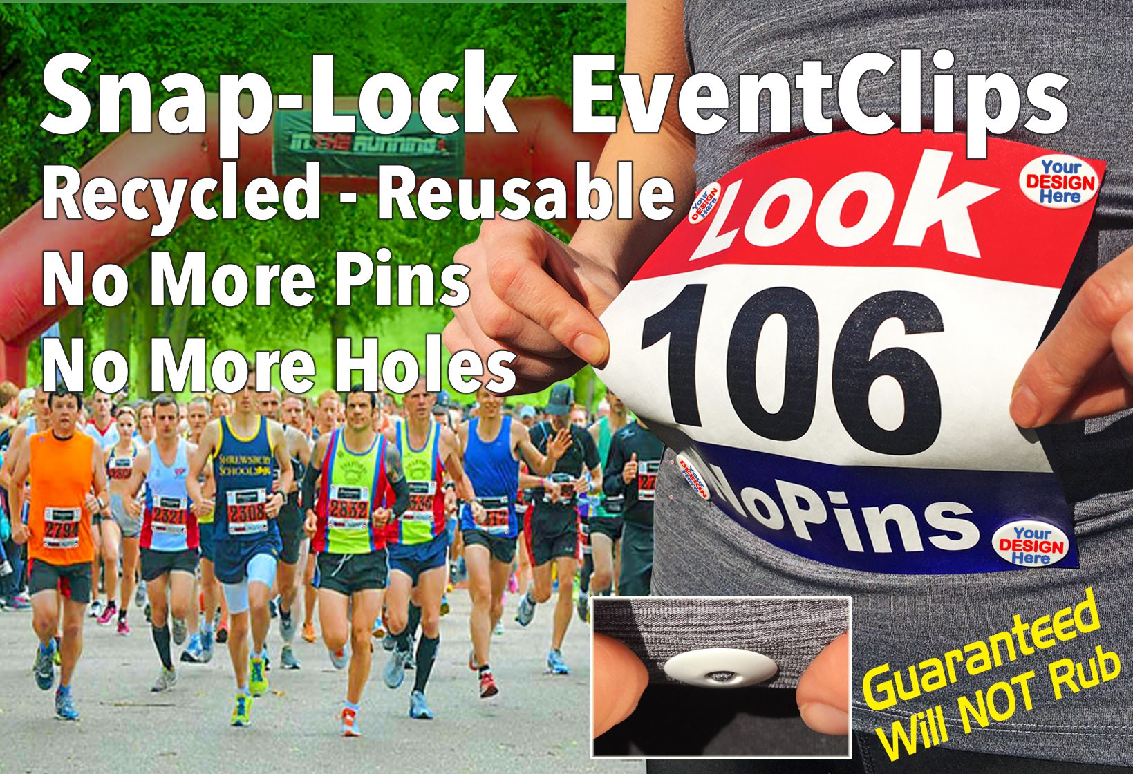 Personalized Running Bib Clips - Race Bib Holder, Keychain & Enamel Pins  Promotional Products Manufacturer